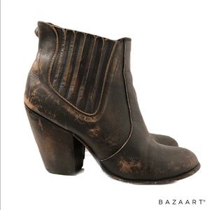 Freebird Distressed Leather Ankle Boots